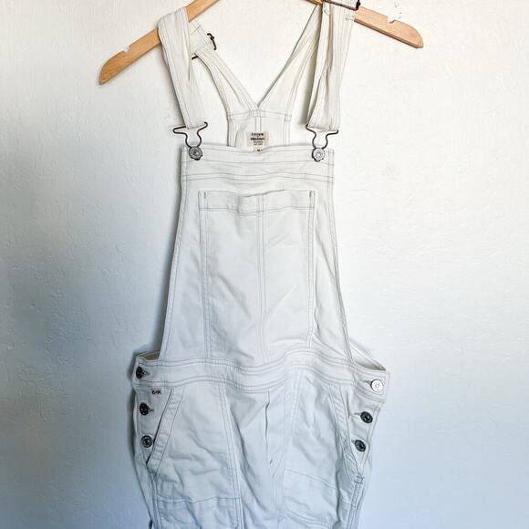 COH Citizens of Humanity Overalls Denim Jeans Medium White Cropped - Picture 5 of 8